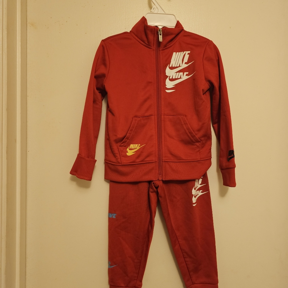 Nike Red Tracksuit with Logo Accents